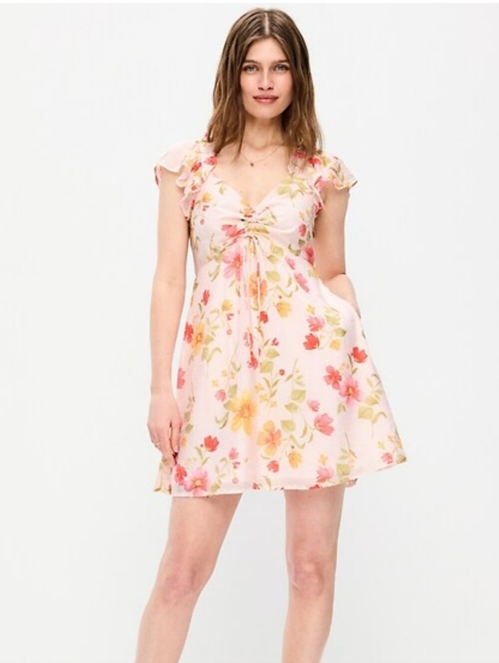 OLD NAVY Lightweight Floral Romantic Coquette Fit & Flare Mini Dress Medium NWT